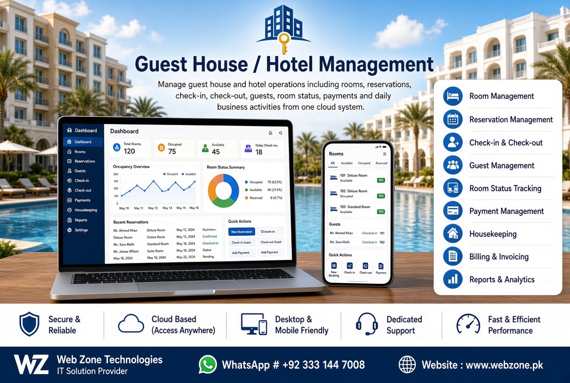 Complete Cloud-Based Hotel & Guest House Management Solution